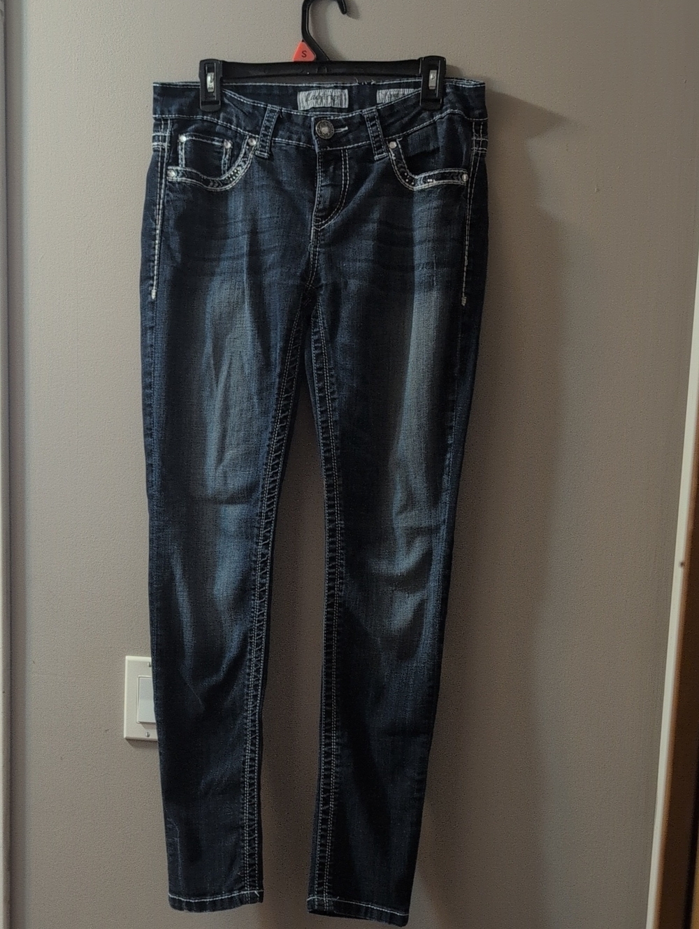 Dark Wash 30L Women's Skinny Jeans - Blue